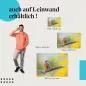 Preview: Eisvogel: Leinwandbild. Ast, blau, orange, Blumen. Preview: Eisvogel: Leinwandbild. Ast, blau, orange, Blumen.