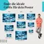 Preview: Feder, Poster: Makro, Wassertropfen, blau. Preview: Feder, Poster: Makro, Wassertropfen, blau.