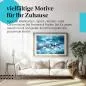 Preview: Leinwandbild "Wassertropfen": Makroaufnahme, blaue Feder - faszinierende Details! Preview: Leinwandbild "Wassertropfen": Makroaufnahme, blaue Feder - faszinierende Details!