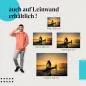 Preview: Fischer im Einbaum: Leinwandbild. Sonnenaufgang, See, goldenes Licht. Preview: Fischer im Einbaum: Leinwandbild. Sonnenaufgang, See, goldenes Licht.