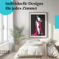 Preview: Frauen-Poster: "Eleganz in Rot" - Stilisierte Silhouette einer Frau mit Tuch
