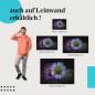 Preview: Gänseblümchen: Leinwandbild. Weiß & lila, Schnee, zauberhafter Winter.