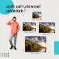 Preview: Malerischer Bergbach im Herbst als Leinwandbild: Goldene Wälder, blauer Himmel. Preview: Malerischer Bergbach im Herbst als Leinwandbild: Goldene Wälder, blauer Himmel.