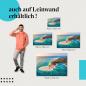Preview: Insel: Leinwandbild. Strand, Palmen, türkisblau.