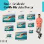 Preview: Insel, Poster: Strand, Palmen, türkisblau, Boote.