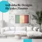 Preview: Schlafzimmer Deko: "Italien Flagge" Poster im minimalistischen Schlafzimmer. Wanddeko im Used-Look. Preview: Schlafzimmer Deko: "Italien Flagge" Poster im minimalistischen Schlafzimmer. Wanddeko im Used-Look.