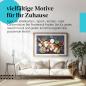 Preview: Leinwandbild "Käseplatte": Rustikale Holzplatte, Früchte, Nüsse - perfekt für Feiern!