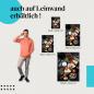 Preview: Käseplatte: Leinwandbild. Käse, Trauben, Nüsse.