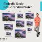 Preview: Finde die ideale Postergröße: Felsige Küste, Kiefer, Sonnenuntergang, warme Farben.