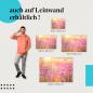 Preview: Lavendelfeld: Leinwandbild. Violette Blüten, Sonnenuntergang, goldener Himmel.