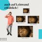 Preview: Löwe: Leinwandbild. Porträt, dunkle Mähne, intensiver Blick.