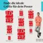 Preview: Wähle die ideale Postergröße: "LOVE" - Schriftzug in Weiß auf rotem Hintergrund, Used-Look. Preview: Wähle die ideale Postergröße: "LOVE" - Schriftzug in Weiß auf rotem Hintergrund, Used-Look.