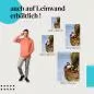 Preview: Papageientaucher: Leinwandbild. Klippe, Blüten. Preview: Papageientaucher: Leinwandbild. Klippe, Blüten.