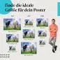 Preview: Pferde, Poster: Schwarz, weiß, Weide, blauer Himmel. Preview: Pferde, Poster: Schwarz, weiß, Weide, blauer Himmel.