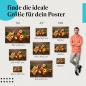 Preview: Pfirsiche, Poster: Korb, Holzbrett, Sommer.