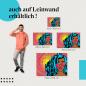 Preview: Leinwandbild "Pop Art Frau": Farbenfrohe Illustration im Pop-Art Stil