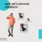 Preview: Ausdrucksstarkes Frauenportrait mit roten und schwarzen Farbspritzern auf grauem Hintergrund als Leinwandbild. Preview: Ausdrucksstarkes Frauenportrait mit roten und schwarzen Farbspritzern auf grauem Hintergrund als Leinwandbild.
