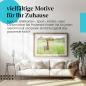Preview: Gerahmtes Bild "Reh im Feld". Rehbock, Wiese, Blüten, Sonnenlicht.