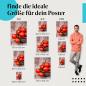 Preview: Tomaten, Poster: Rot, Rispe, Tontopf, Holztisch.