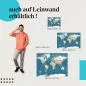 Preview: Weltkarte: Leinwandbild. Physisch, Retro. Preview: Weltkarte: Leinwandbild. Physisch, Retro.