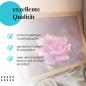 Preview: Gerahmtes Bild "Lila Rose". Nahaufnahme, unscharfer Hintergrund, elegant.