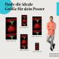 Preview: Gerbera, Poster: Triptychon, rot, Wassertropfen.