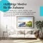 Preview: Leinwandbild "Blaues Boot": Sonnenuntergang am See, goldenes Licht - Ruhe & Frieden. Preview: Leinwandbild "Blaues Boot": Sonnenuntergang am See, goldenes Licht - Ruhe & Frieden.