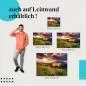 Preview: Grüne Hügel und Wälder im Abendlicht als Leinwandbild. Preview: Grüne Hügel und Wälder im Abendlicht als Leinwandbild.