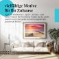 Preview: Stylisches Leinwandbild: Magischer Moment: Sonnenuntergang am Meer mit Felsen im Vordergrund.