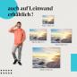 Preview: Strand & Meer: Leinwandbild. Sonnenuntergang, Felsen.