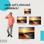Preview: Strand: Leinwandbild. Sonnenuntergang, Meer, Holzpfähle.