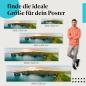 Preview: Steilküste, Poster: Felsentor, Wiesen, Sonnenaufgang.