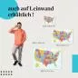 Preview: USA: Leinwandbild. Karte, Bundesstaaten, bunt. Preview: USA: Leinwandbild. Karte, Bundesstaaten, bunt.
