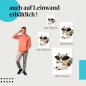 Preview: Waschbär: Leinwandbild. Schal, Getränk, gemütlich.
