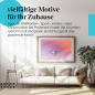 Preview: Gerahmtes Bild "Wassertropfen". Abstrakt, rosa & blau, Naturfotografie.