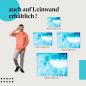 Preview: Welle: Leinwandbild. Azurblau, Gischt.