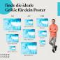 Preview: Welle, Poster: Azurblau, Gischt, Meer.