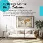 Preview: Stylisches Leinwandbild: Abstrakte Weltkarte: Kunstvoller Druck auf Vintage Hintergrund. Preview: Stylisches Leinwandbild: Abstrakte Weltkarte: Kunstvoller Druck auf Vintage Hintergrund.