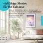 Preview: Leinwandbild "Winterlandschaft": Schnee, Sonnenlicht, rosa Wolken - magisch & ruhig. Preview: Leinwandbild "Winterlandschaft": Schnee, Sonnenlicht, rosa Wolken - magisch & ruhig.