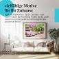 Preview: Leinwandbild "Zen-Garten": Schwarze Steine, pinke Orchidee - Ruhe & Harmonie.
