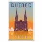 Preview: Basilika Sainte-Anne-de-Beaupré, orange Himmel spiegelt sich im Wasser – malerisches Reiseposter von Québec. Preview: Basilika Sainte-Anne-de-Beaupré, orange Himmel spiegelt sich im Wasser – malerisches Reiseposter von Québec.