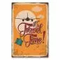 Preview: Ein Retro-Schild im Vintage-Stil mit dem Spruch "Es ist Reisezeit!" einem Flugzeug und einem Koffer. Preview: Ein Retro-Schild im Vintage-Stil mit dem Spruch "Es ist Reisezeit!" einem Flugzeug und einem Koffer.