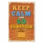 Preview: Vintage Poster in Orange: "Keep Calm and Go Shopping" mit Einkaufstasche. Preview: Vintage Poster in Orange: "Keep Calm and Go Shopping" mit Einkaufstasche.