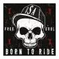 Preview: Totenkopf mit Basecap & Spruch "Born to Ride" - Grunge-Design für Motorrad-Fans. Preview: Totenkopf mit Basecap & Spruch "Born to Ride" - Grunge-Design für Motorrad-Fans.