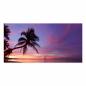 Preview: Silhouetten von Palmen am Strand, Sonnenuntergang, Lila & Orange am Himmel.