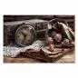 Preview: Nostalgisches Stillleben: alte Uhr, vergilbte Bücher und getrocknete Rosen, erinnert an Vergänglichkeit der Zeit. Preview: Nostalgisches Stillleben: alte Uhr, vergilbte Bücher und getrocknete Rosen, erinnert an Vergänglichkeit der Zeit.