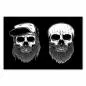 Preview: Zwei detaillierte Totenköpfe mit Bärten, einer trägt eine coole Cap, ideal für Tattoo-Liebhaber. Preview: Zwei detaillierte Totenköpfe mit Bärten, einer trägt eine coole Cap, ideal für Tattoo-Liebhaber.