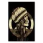 Preview: Ein Totenkopf mit Dreadlocks und Mütze vor Peace-Zeichen in Sepia. Friedliche Botschaft. Preview: Ein Totenkopf mit Dreadlocks und Mütze vor Peace-Zeichen in Sepia. Friedliche Botschaft.