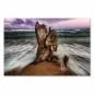 Preview: Knorriger Baumstumpf am Strand, Wellen, violette Wolken, mystische Stimmung. Preview: Knorriger Baumstumpf am Strand, Wellen, violette Wolken, mystische Stimmung.
