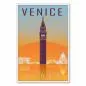 Preview: Der Campanile von San Marco und weitere Wahrzeichen spiegeln sich im Wasser – ein Vintage-Reiseposter von Venedig. Preview: Der Campanile von San Marco und weitere Wahrzeichen spiegeln sich im Wasser – ein Vintage-Reiseposter von Venedig.